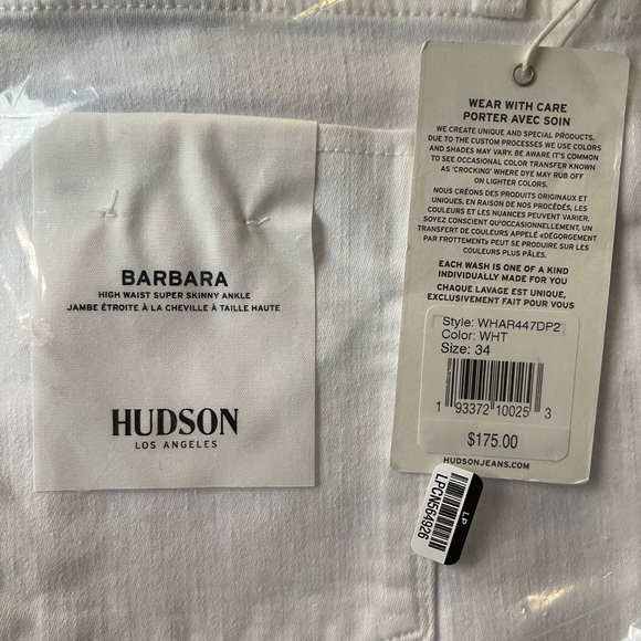 Hudson Womens Barbara Ankle High Rise Skinny Jeans. NWT - Picture 8 of 8